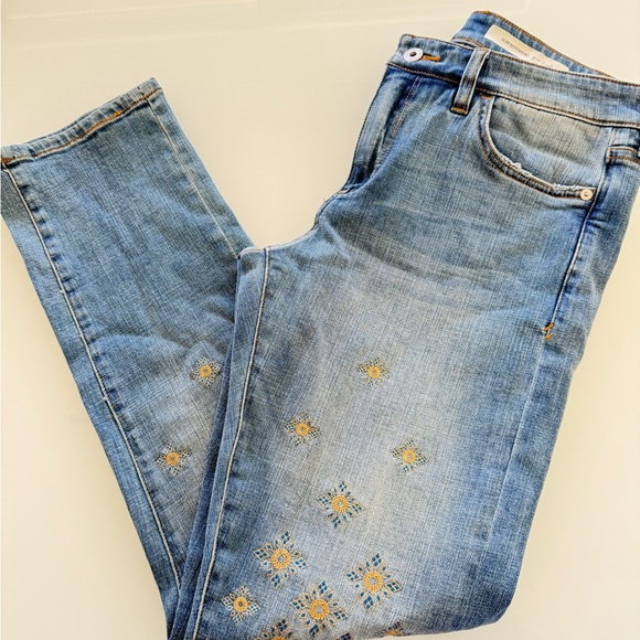 Anthropologie Denim - Anthropologie Blue Embroidered Jeans